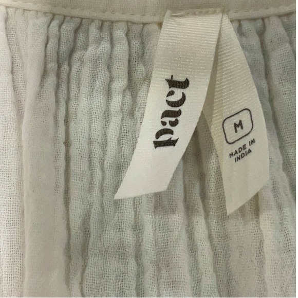 Pact Coastal Double Gauze Breezy Dress Ivory Medium - Picture 10 of 13